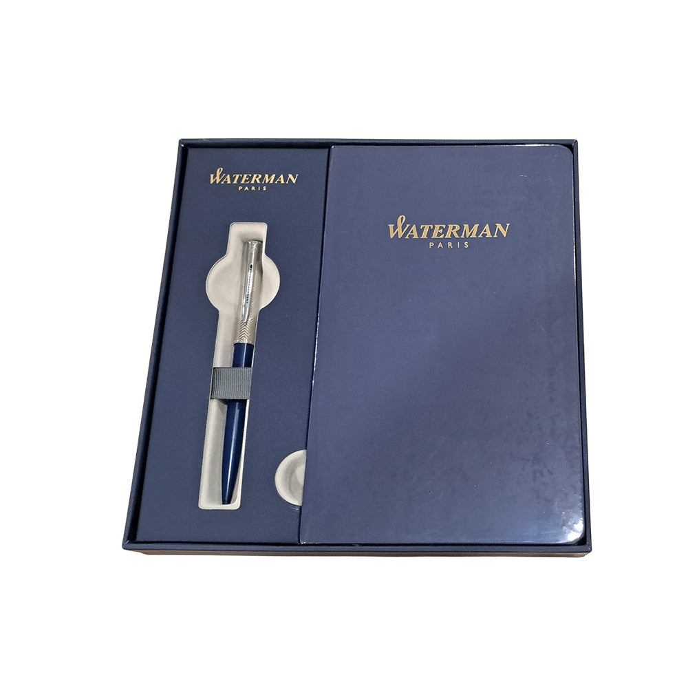 Waterman Allure Deluxe Blue CT Ballpoint Pen with A5 Notebook
