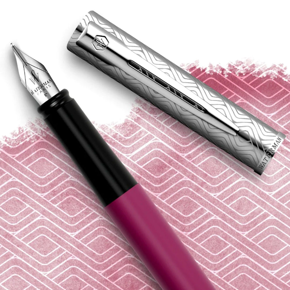Waterman Allure Deluxe Pink CT Fountain Pen – Fine Nib With A5 Notebook