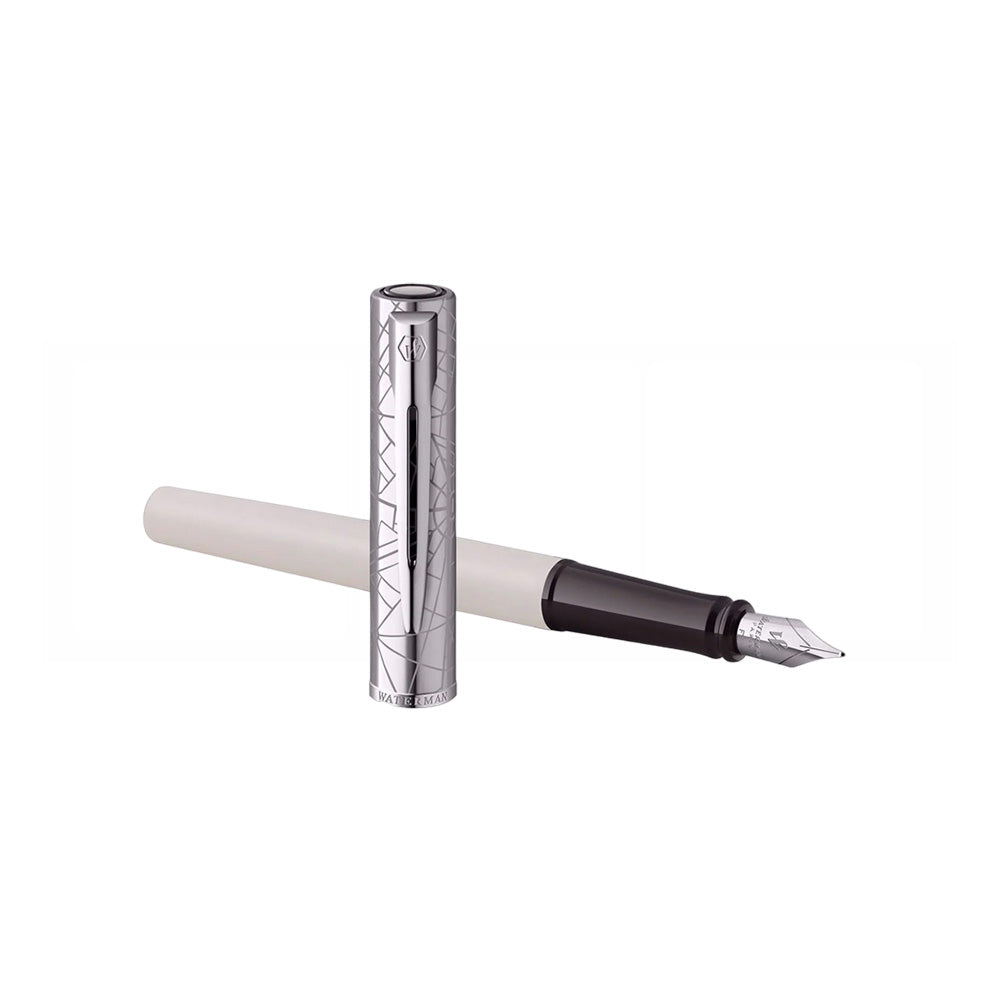 Waterman Allure Deluxe White CT Fountain Pen – Fine Nib With A5 Notebook