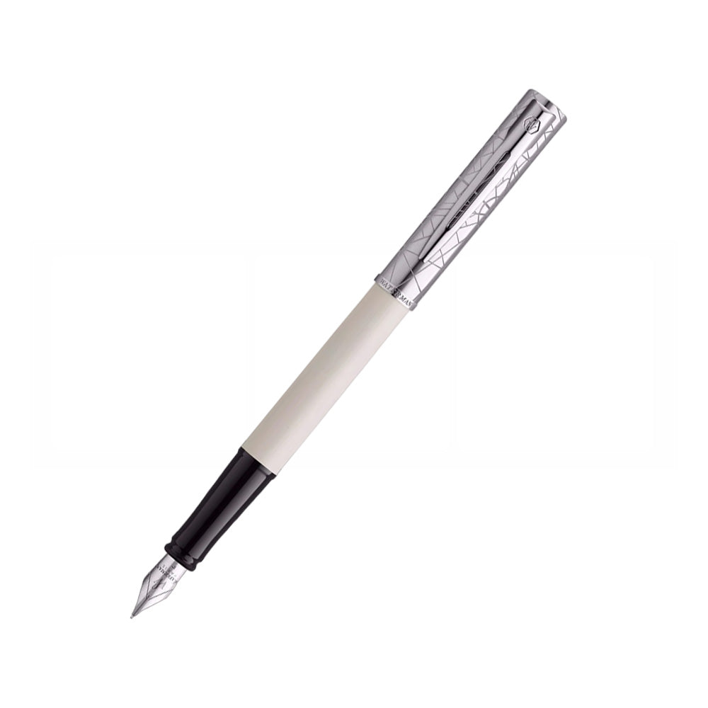 Waterman Allure Deluxe White CT Fountain Pen – Fine Nib With A5 Notebook