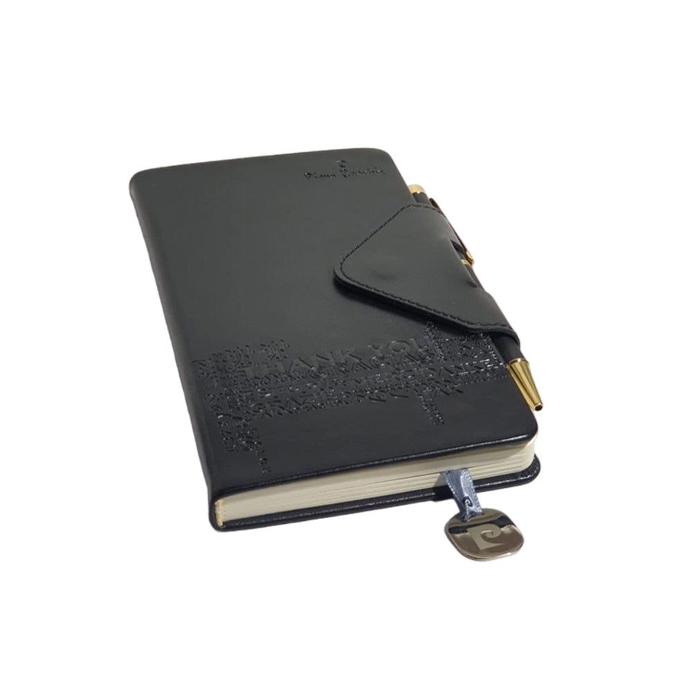 Pierre Cardin Thank You Set of Exclusive Jewel Glossy Black Ball Pen & Diary