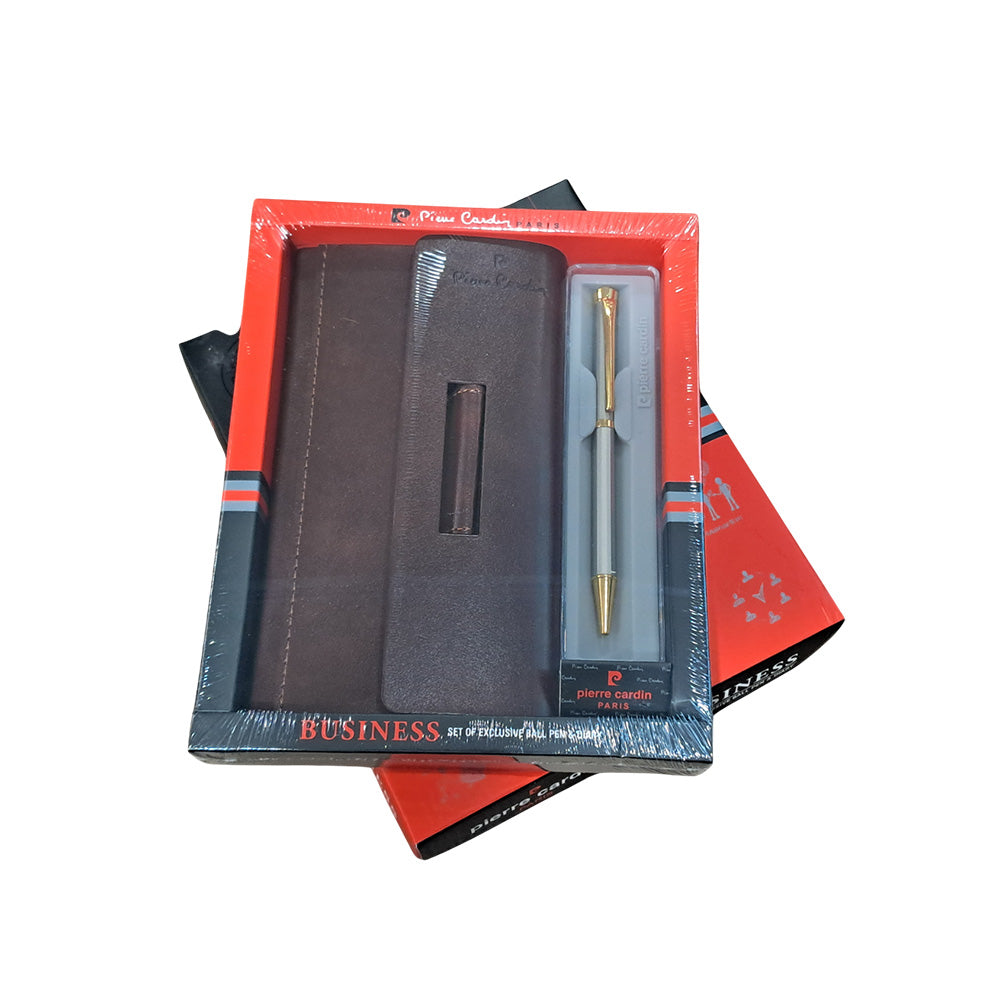 Pierre Cardin Business Set of Exclusive Brown Ball Pen & Diary