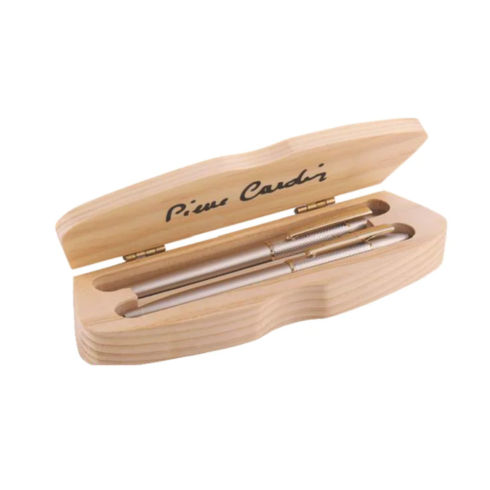 Pierre Cardin Eiffel Tower Exclusive Set of Satin Nickel Finish Roller Pen & Ball Pen