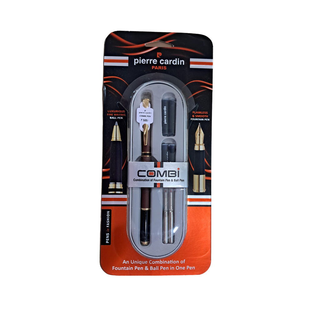 Pierre Cardin Combi Dual Combination Red Fountain Pen & Ball Pen