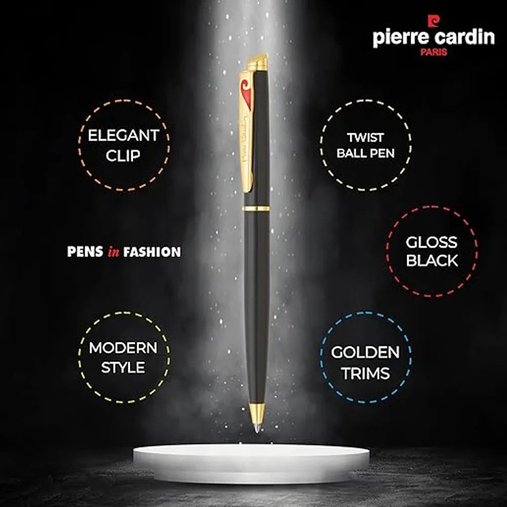 Pierre Cardin Comet Red Rose Set Exclusive Black GT Ball Pen + Blue Diary