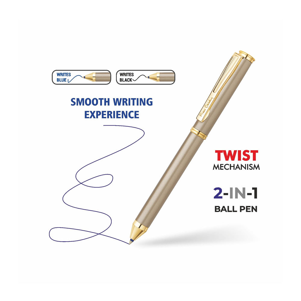 Pierre Cardin Carnival Exclusive Set of Brown Diary & Titanium Vista 2-in-1 Ball Pen