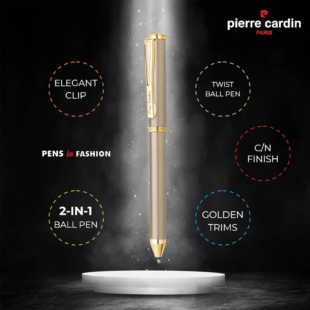 Pierre Cardin Carnival Exclusive Set of Brown Diary & Titanium Vista 2-in-1 Ball Pen