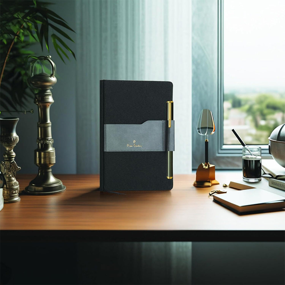 Pierre Cardin Florence Exclusive Set of Black Diary & Emperor Black Roller Pen