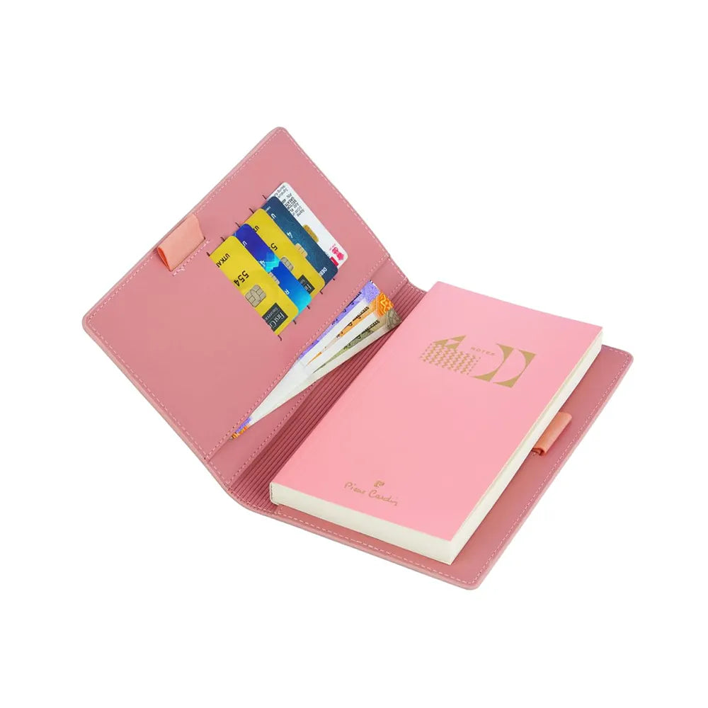 Pierre Cardin Notes Set of Notes Peach Notebook Organizer and Royale Titanium Ball Pen
