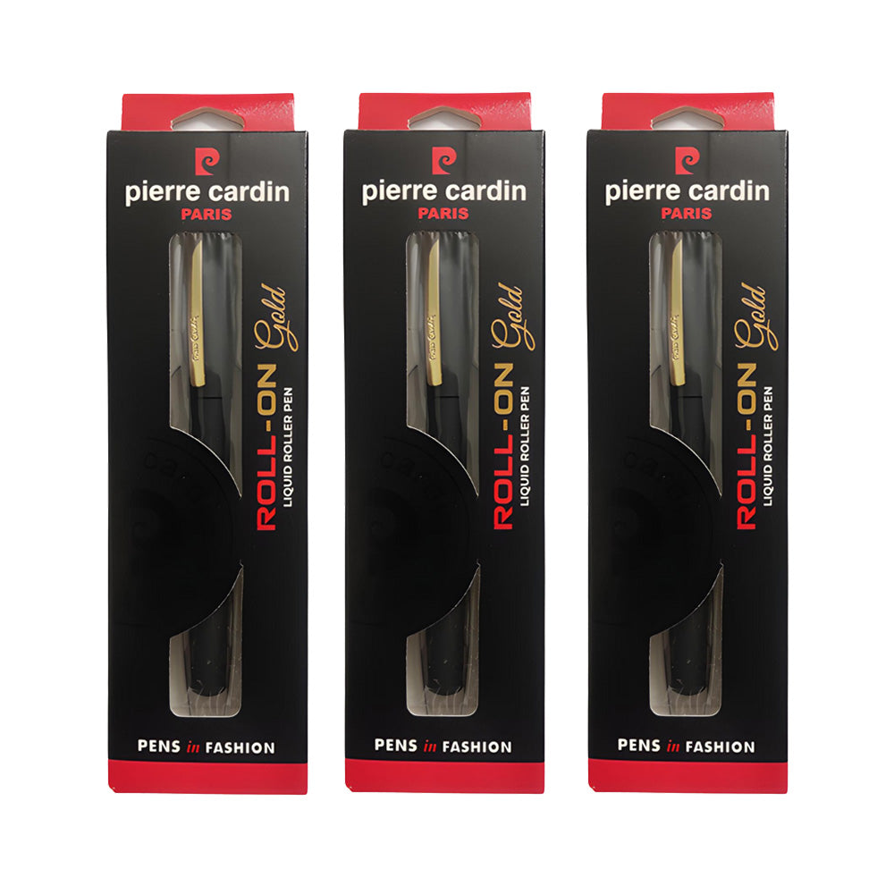 Pierre Cardin Roll-On Gold Liquid Roller Pen - Pack of 3