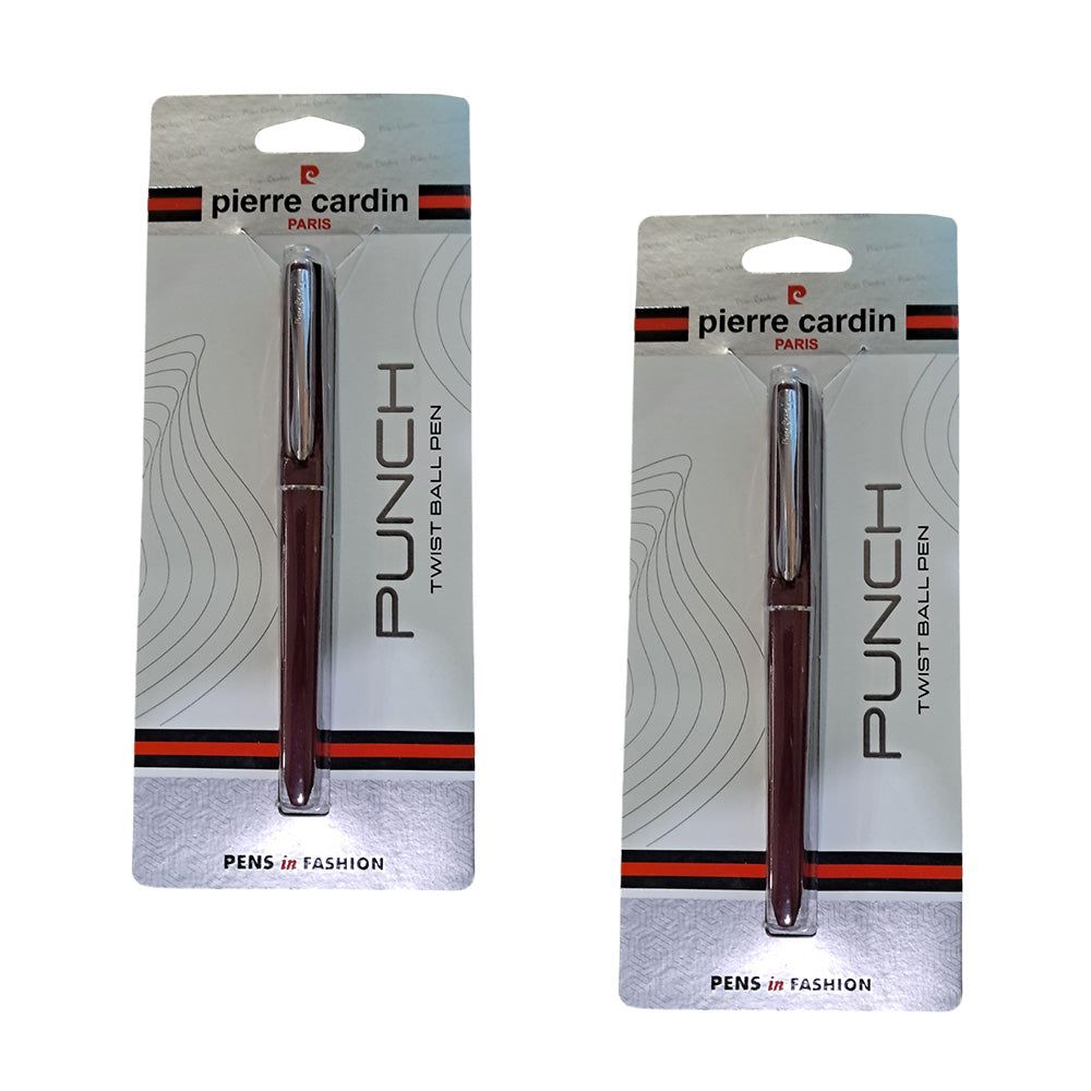 Pierre Cardin Punch Maroon Twist Ball Pen (Pack of 2)