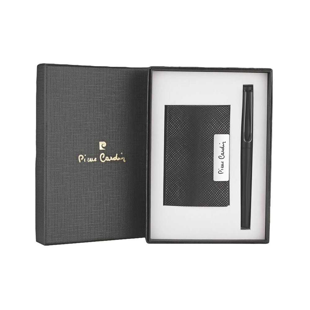 Pierre Cardin Officer Exclusive Set of Card Holder & Premium Vellfire Black Rollerball Pen