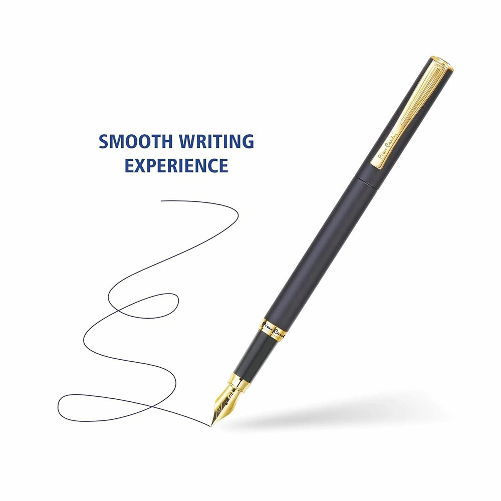 Pierre Cardin Golden Eye Exclusive Set of Matte Black Fountain Pen + Rollerball Pen & Ball Pen