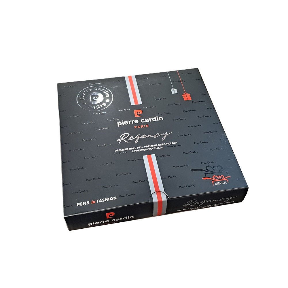 Pierre Cardin Regency Beige Premium Ball Pen Gift Set with Card Holder & Premium Keychain