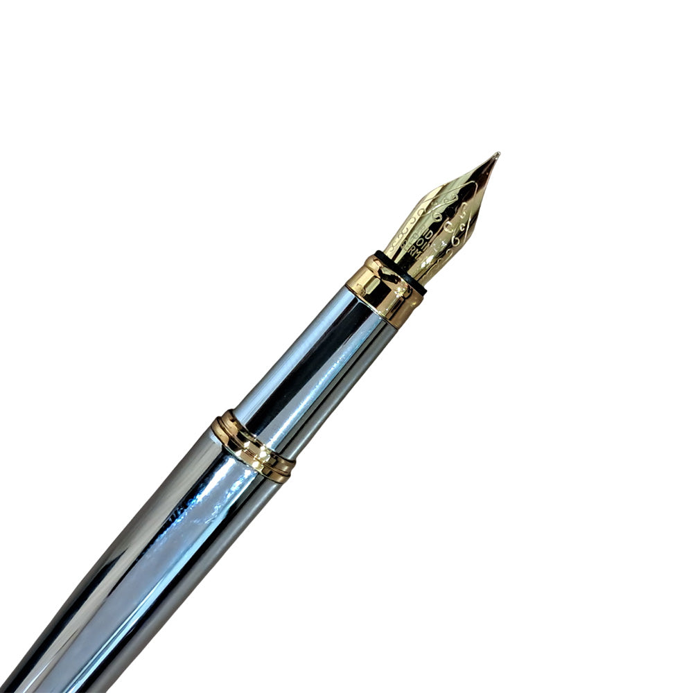 Pierre Cardin Legacy White Gold GT Fountain Pen - Medium Nib