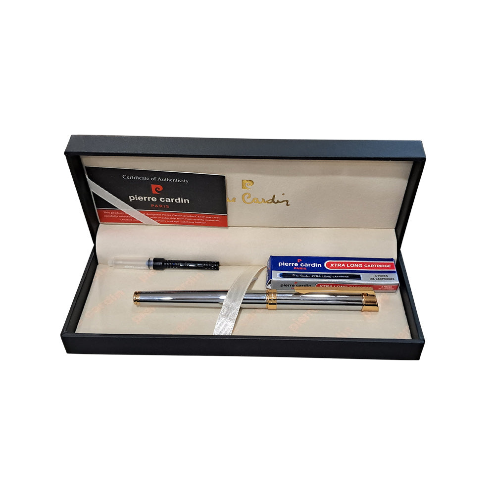 Pierre Cardin Legacy White Gold GT Fountain Pen - Medium Nib
