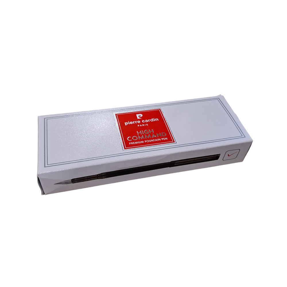 Pierre Cardin High Command Matte Black with Metal Clip Fountain Pen - Medium Nib