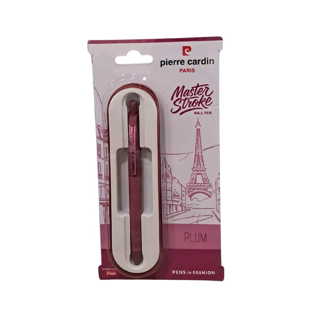 Experience premium writing with the Pierre Cardin MASTER STROKE Ball Pen a perfect combination of elegance, smooth performance, and reliability. Designed for professionals and everyday users, this pen adds a touch of sophistication to every stroke

Plum (Purple) Colour

Plastic &amp; metal body material with polished matching metal clip
Fitted With Jumbo Metal Refill
Smooth writing Pens
Styles Body Colour
Body Colour of the Product Will Be Based on The Availability of The Stock
