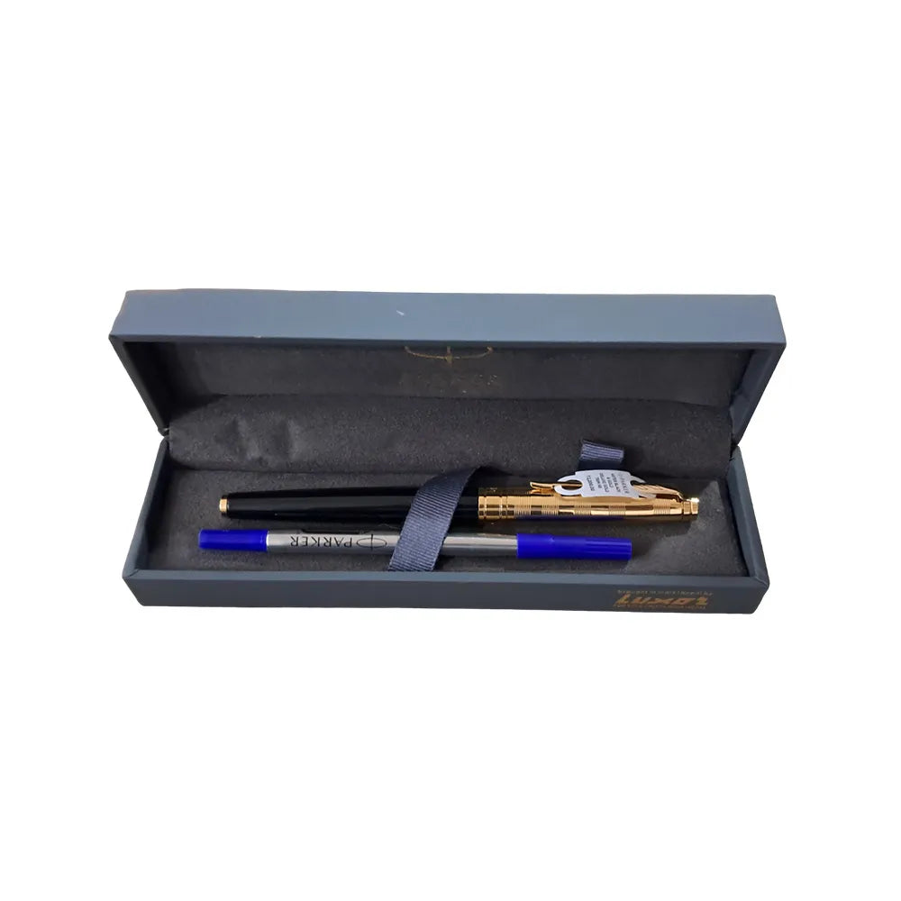 Parker Aster Black & Gold Deluxe Gold Trim Rollerball Pen