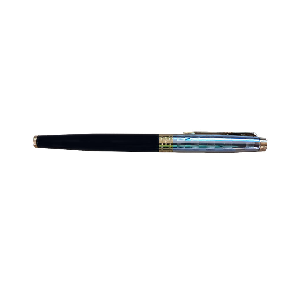 Parker Aster Black & Chrome Deluxe Gold Trim Rollerball Pen