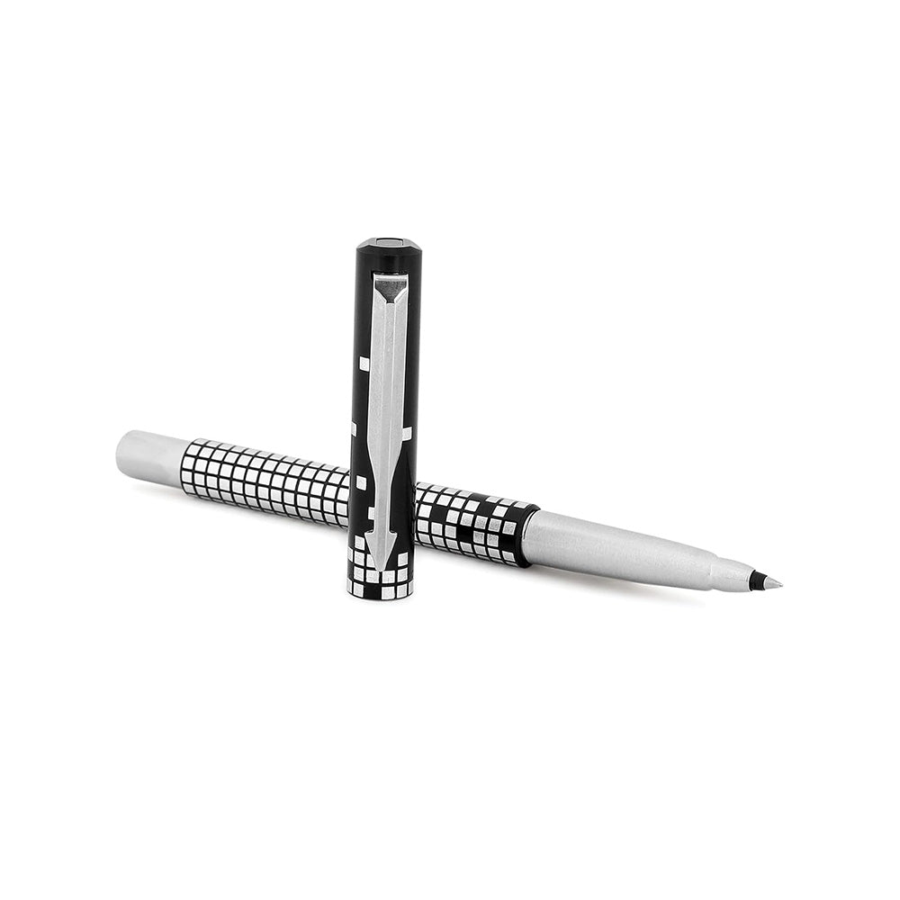 Parker Vector Special Edition Chrome Trim Rollerball Pen + Parker Keychain (Combo Pack)