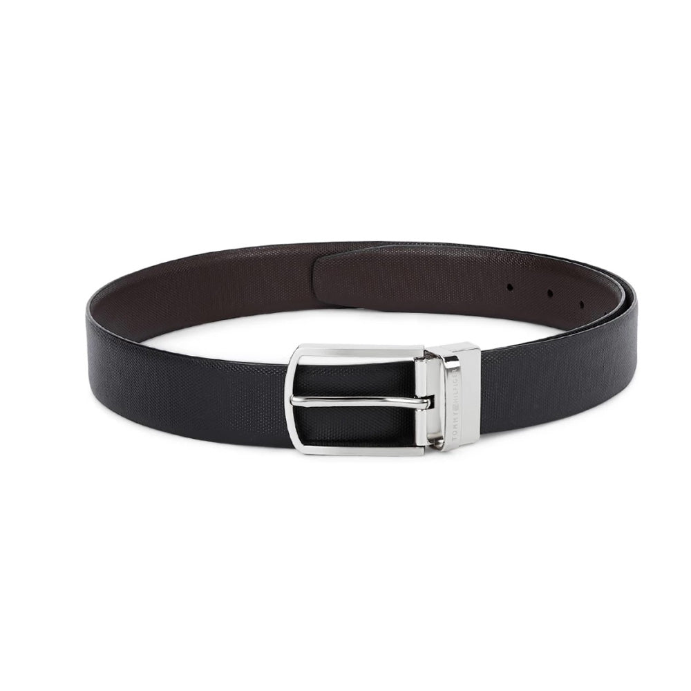 Tommy Hilfiger Fresno Black/Brown Leather Reversible Belt for Men