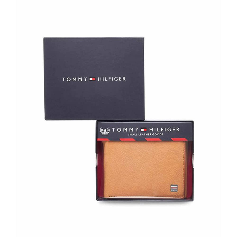 Tommy Helfiger SLG Tan Grayton Leather Bi-fold Wallet for Men
