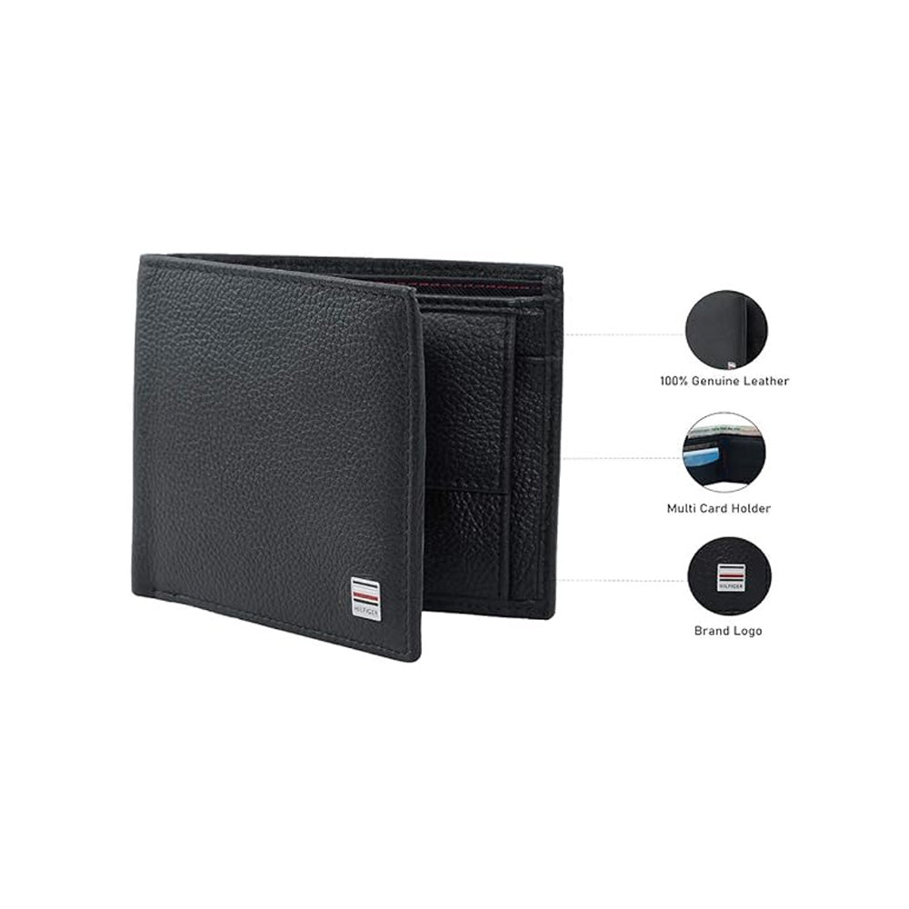 Tommy Helfiger SLG Crescent Black Leather Global Coin Wallet