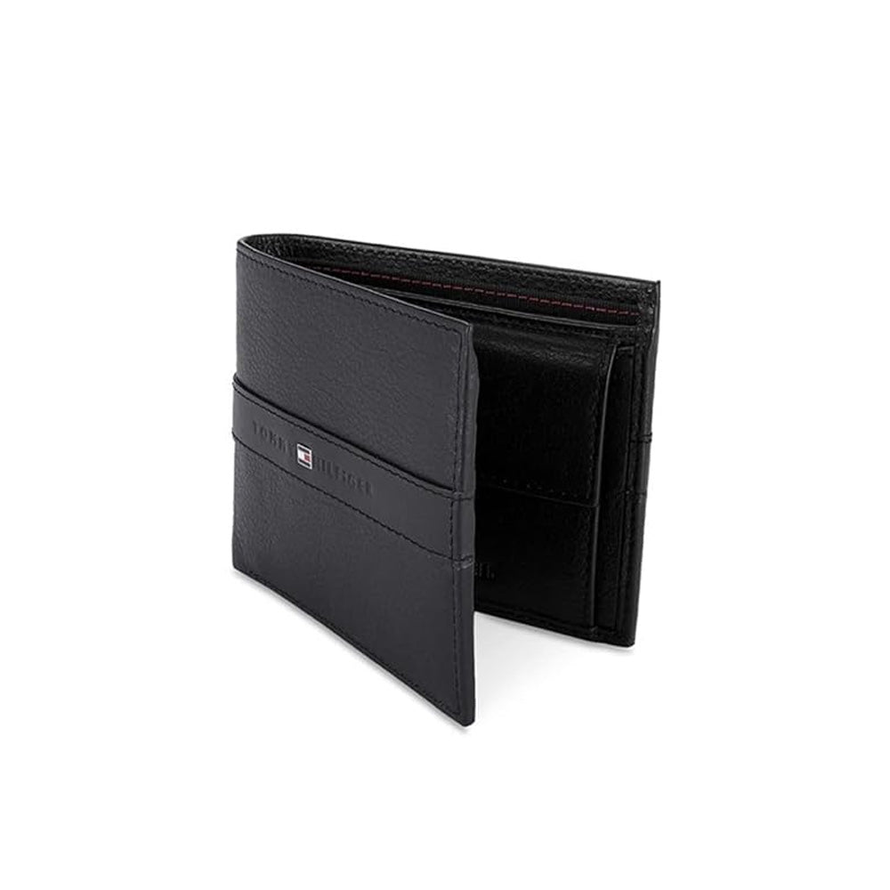 Tommy Hilfiger SLG Hexton Black Leather Global Coin Wallet For Men
