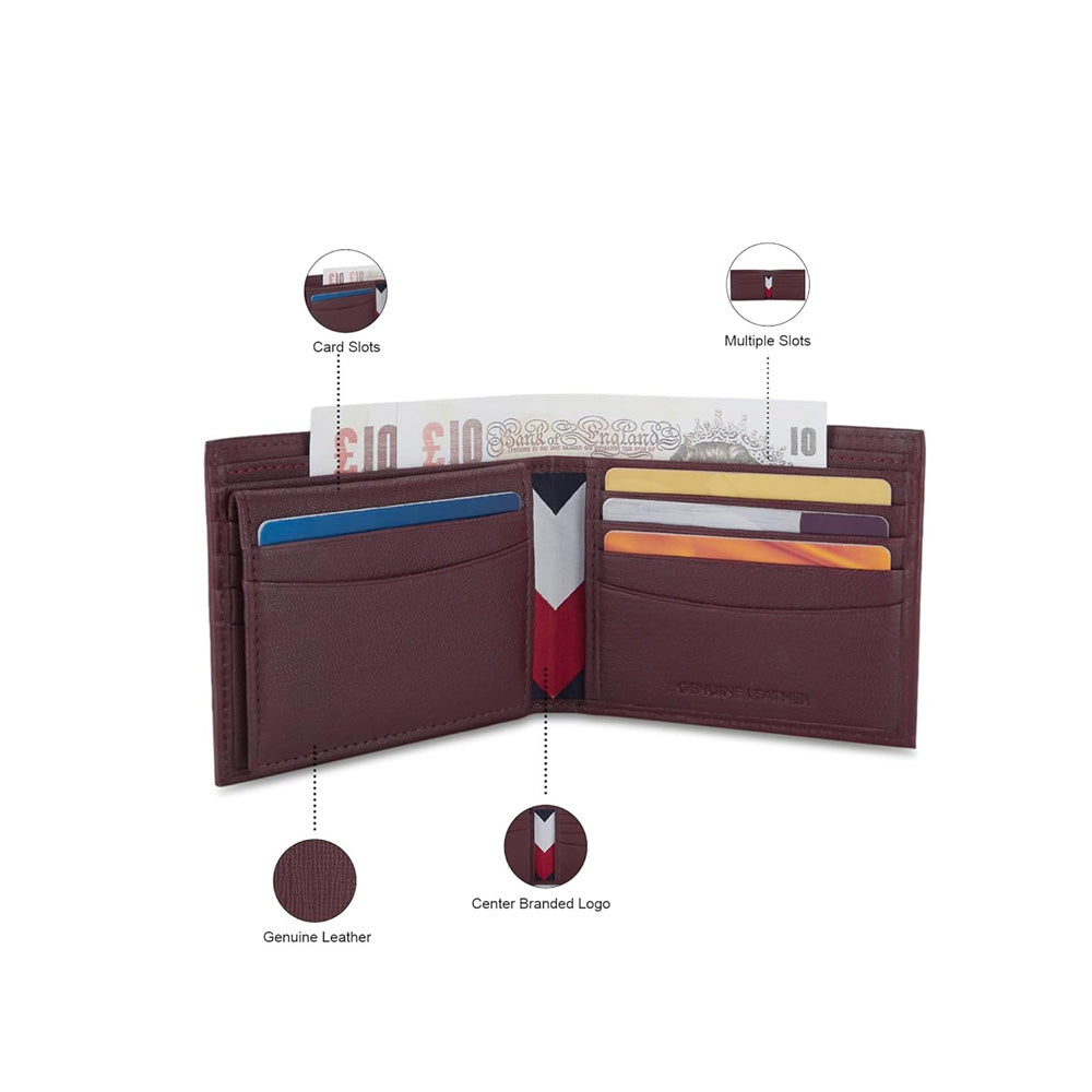 Tommy Helfiger SLG Burgundy Congo Leather Passcase Wallet