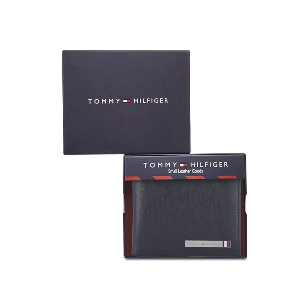 Tommy Helfiger SLG Navy Bi-Fold Congo Leather Wallet