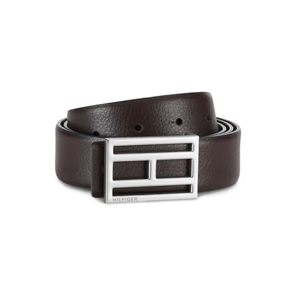 Tommy Hilfiger Shoshone Brown/Black Leather Reversible Medium Belt for Men