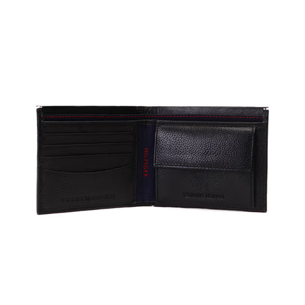 Tommy Helfiger SLG Konnor Black Leather Global Coin Wallet for Men