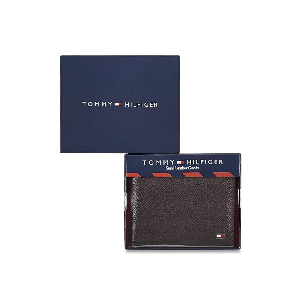 Tommy Helfiger SLG Konnor Brown Leather Global Coin Wallet for Men