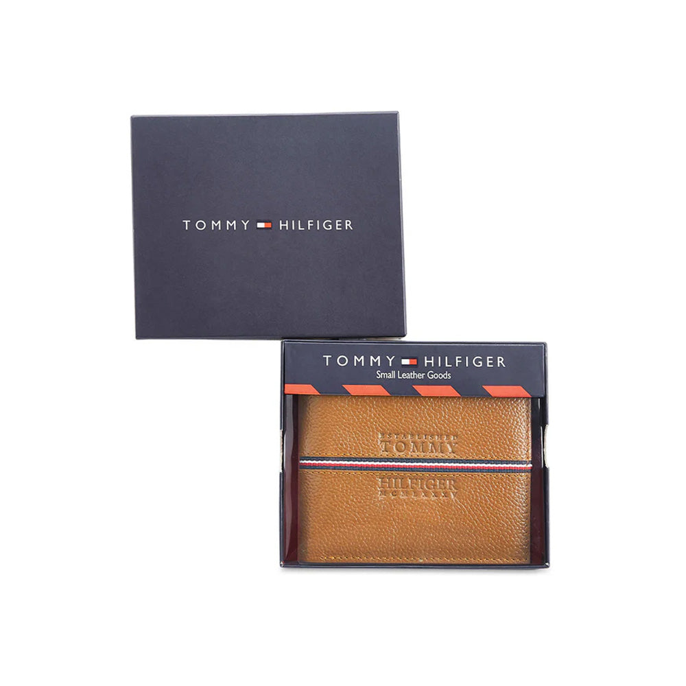 Tommy Hilfiger SLG Yukon Tan Leather Global Coin Wallet For Men