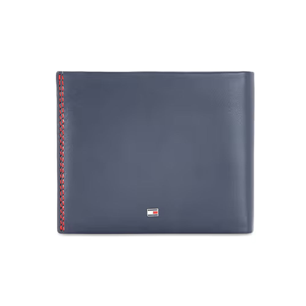 Tommy Helfiger SLG Navy/Red Elias Leather Slimfold Wallet for Men