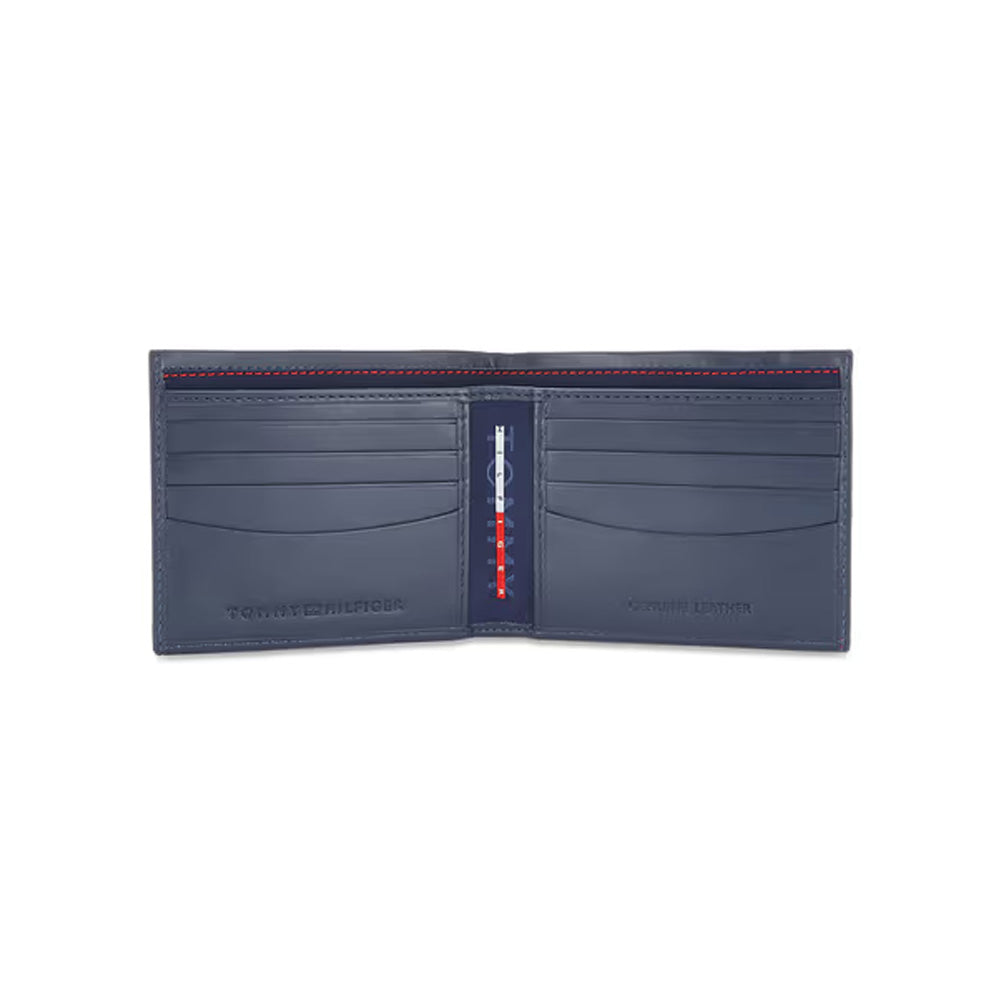 Tommy Helfiger SLG Navy/Red Elias Leather Slimfold Wallet for Men