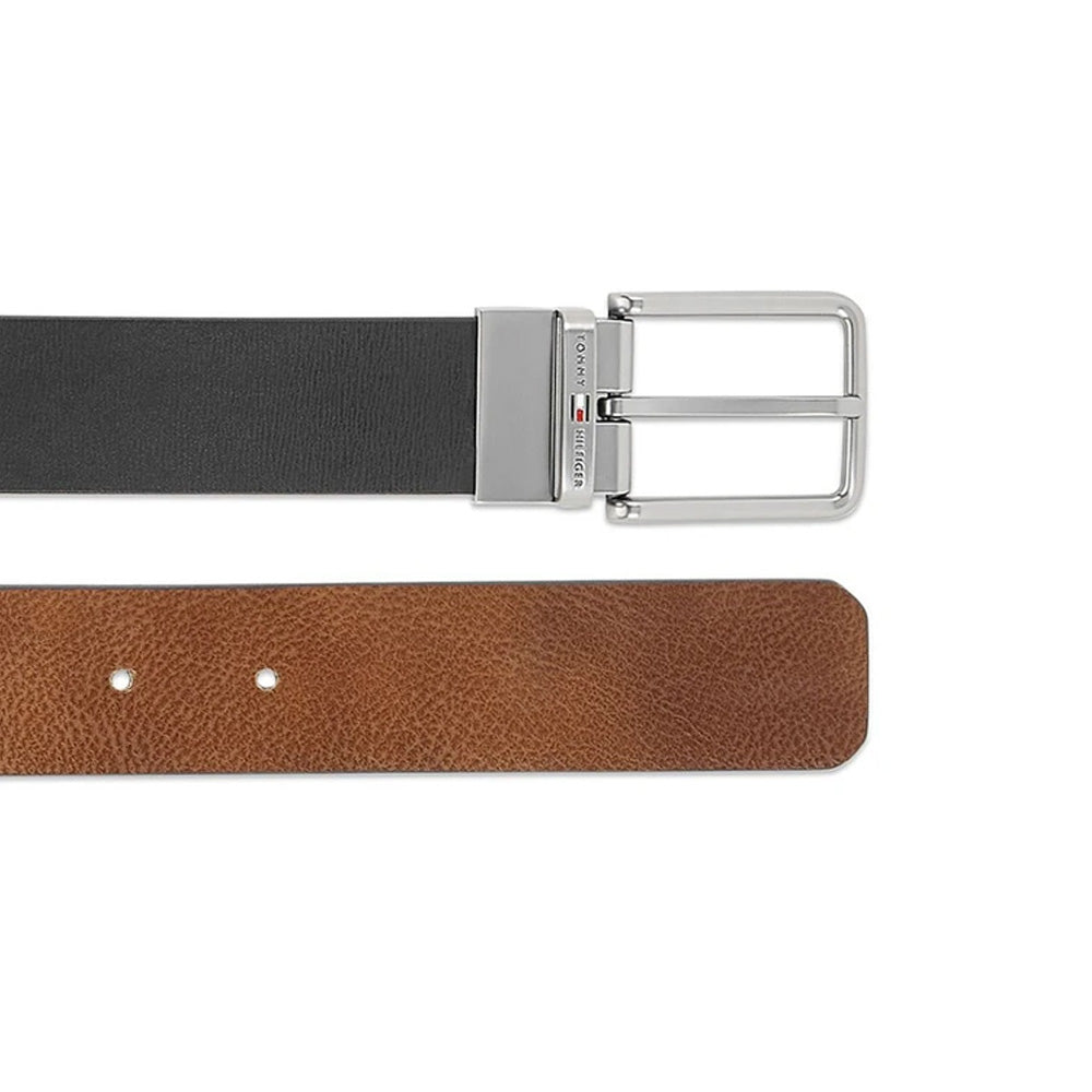 Tommy Hilfiger Jameson Black & Tan Leather Reversible Medium Belt for Men