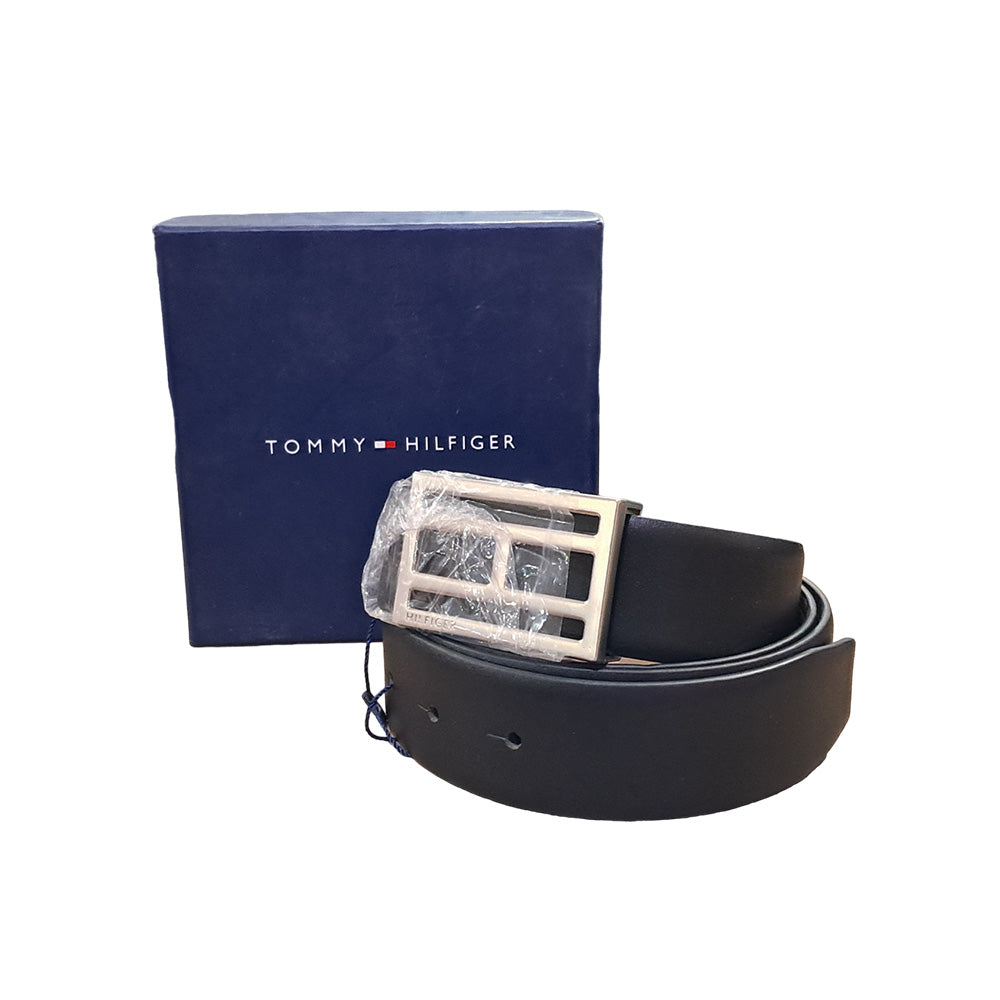 Tommy Hilfiger Black & Brown Prescott Reversible Leather Belt for Men