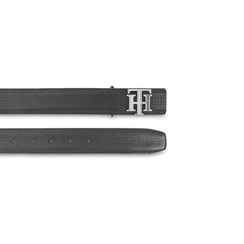 Tommy Hilfiger Darius Plus Black Leather Non Reversible Large Belt For Men