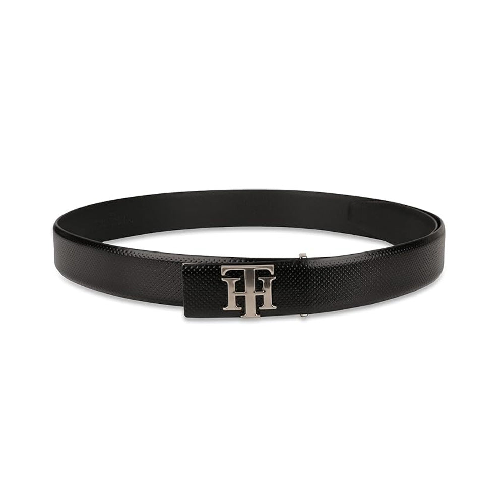 Tommy Hilfiger Yangy Pro Black Leather Non Reversible Extra Large Belt For Men