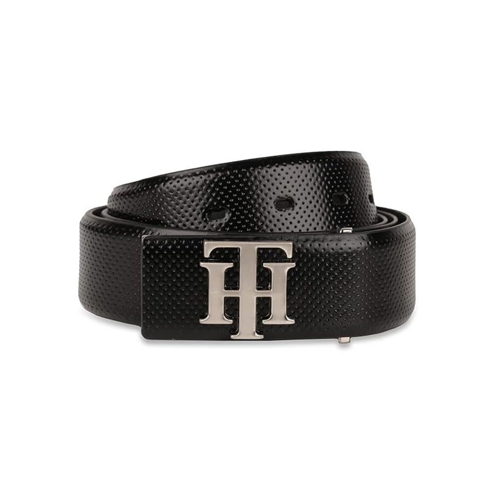 Tommy Hilfiger Yangy Pro Black Leather Non Reversible Extra Large Belt For Men