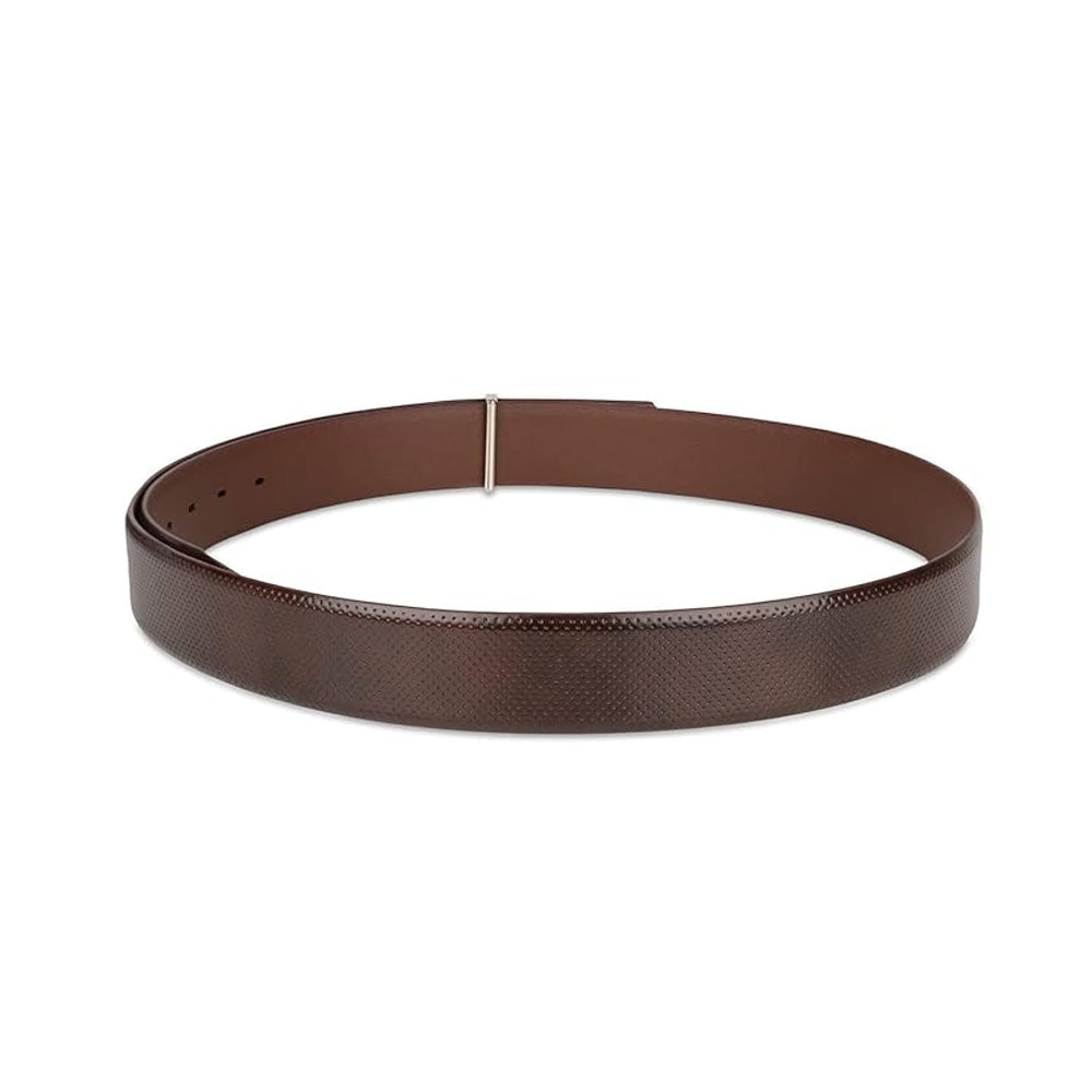 Tommy Hilfiger Yangy Pro Brown Leather Non Reversible Medium Belt For Men