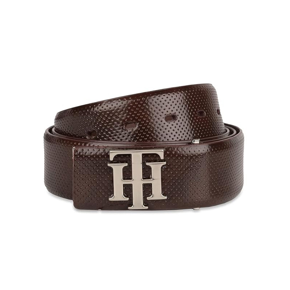 Tommy Hilfiger Yangy Pro Brown Leather Non Reversible XL Belt For Men