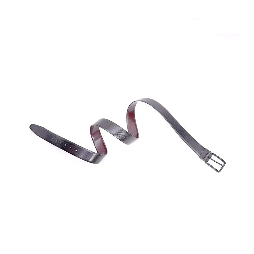 Tommy Hilfiger Tongass Pro Black & Cherry Leather Reversible Large Belt for Men