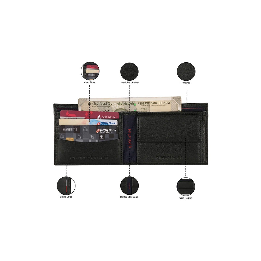 Tommy Hilfiger Black Cimarron Belt & Wallet Gift Set