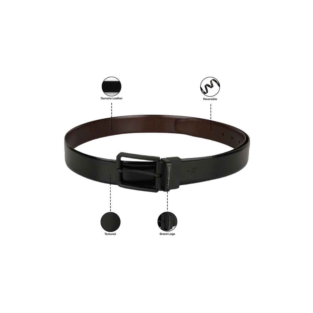 Tommy Hilfiger Black Cimarron Belt & Wallet Gift Set
