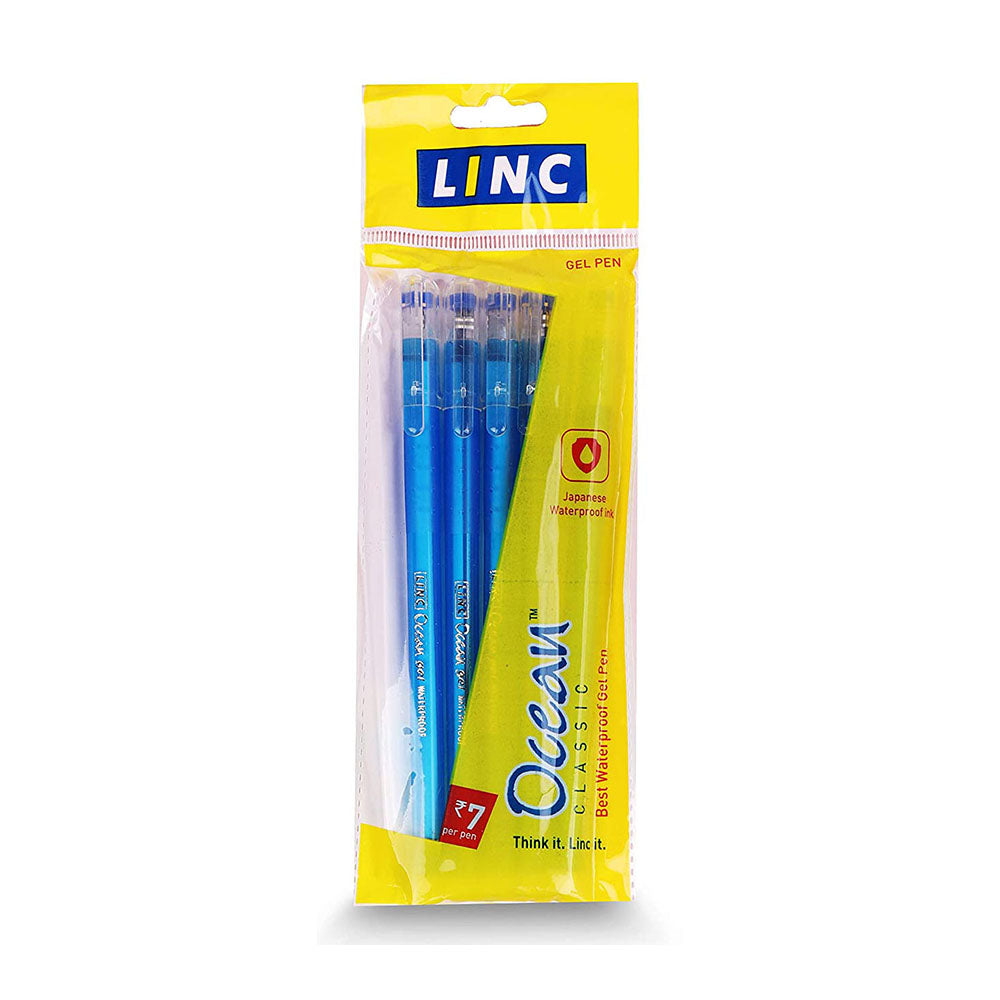 Linc Ocean Classic Blue Gel Pen Set of 5 - Pack of 4