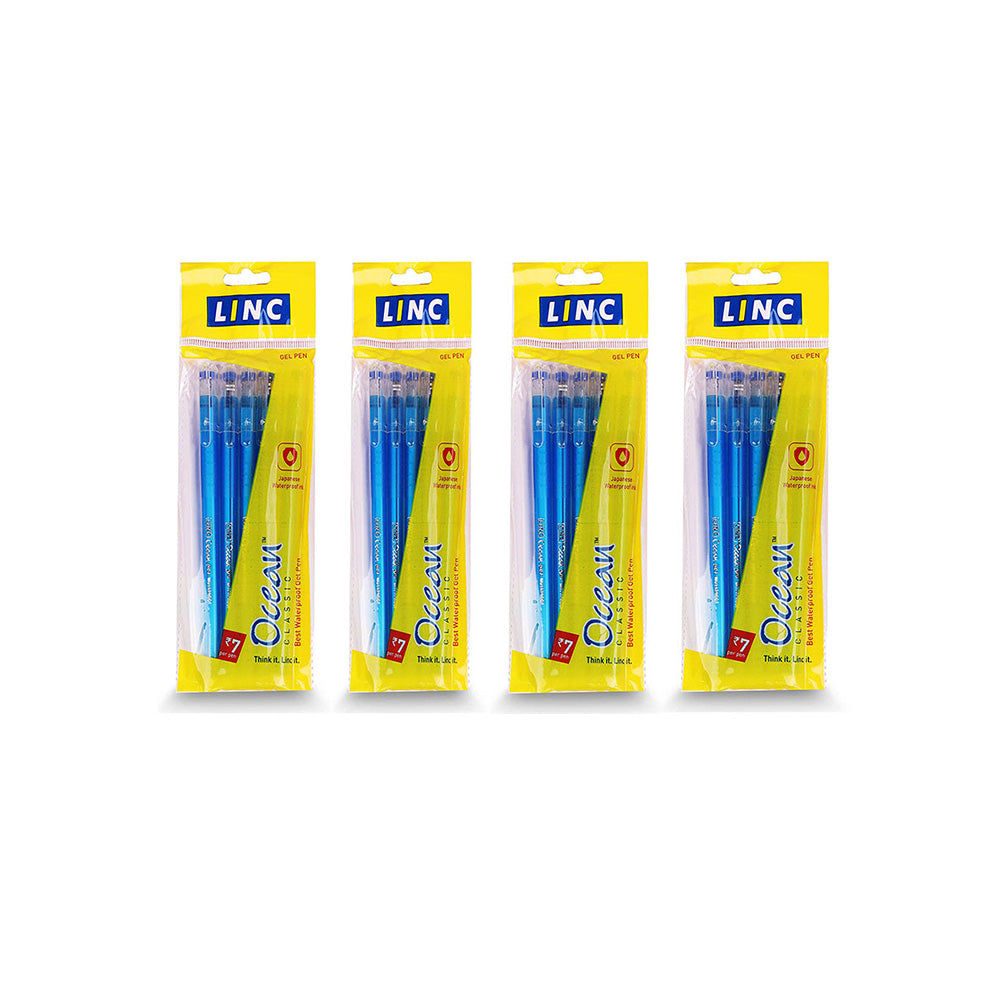 Linc Ocean Classic Blue Gel Pen Set of 5 - Pack of 4
