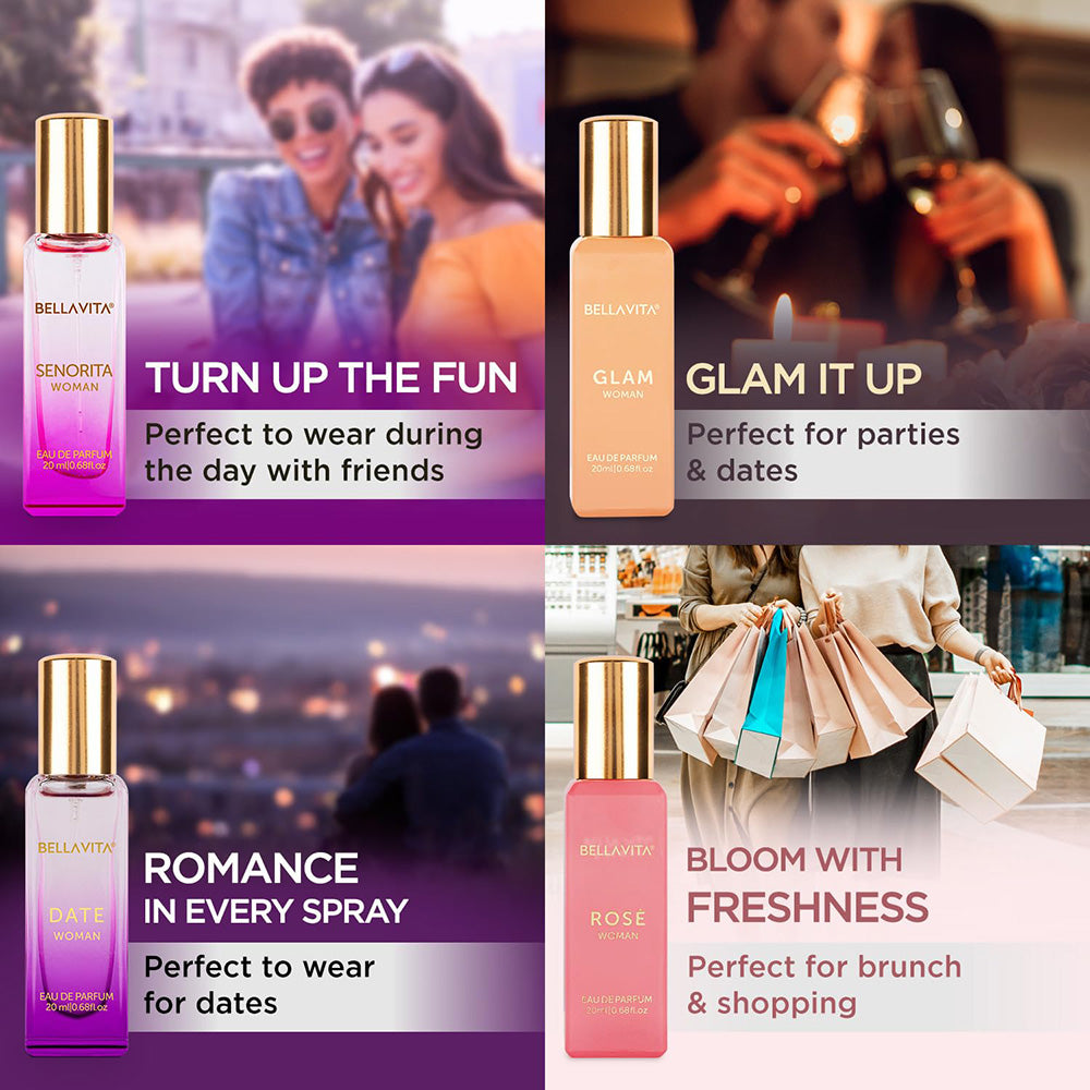 Bellavita Luxury Perfume Gift Set For Women - 4 x 20ml